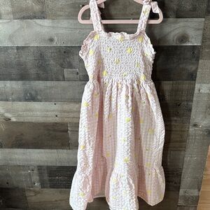 Lemon print checkered dress